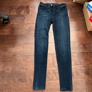 American Eagle High Rise Jeggings dark blue faded wash in size 00